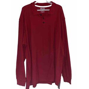 Duluth Trading Men's 2XL RED Long Sleeve Polo Shirt 3 Buttons